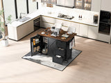 Farmhouse Kitchen Island Cart With Power Outlet - Omega Lifestyles
