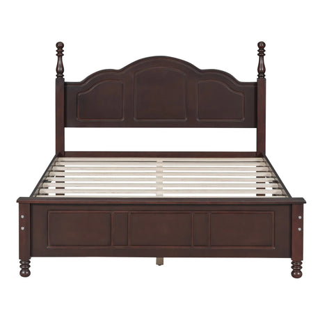 Full Size Dark Walnut Wood Platform Bed Frame - Omega Lifestyles