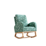 Green Boucle Foam Nursery Rocking Chair With Side Pocket - Omega Lifestyles