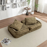 Adjustable Velvet Upholstered Floor Sofa With Massage Pillow - Omega Lifestyles