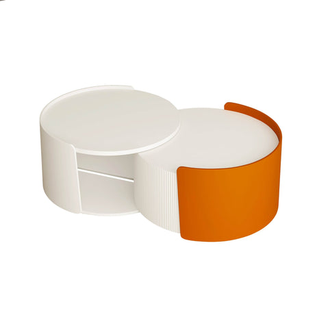 Modern Round MDF Nesting Coffee Table With Storage - Sleep Galleria