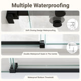 Frameless Matte Black 8mm Tempered Glass Shower Door - Omega Lifestyles