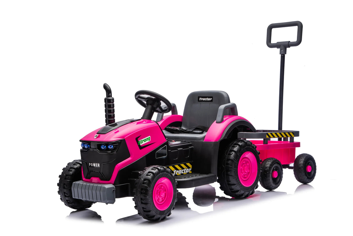 12V Kids Electric Ride On Tractor With Trailer Toy Car - Omega Lifestyles