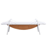 Sailboat-Shaped Modern MDF Wood TV Stand With Drawer - Sleep Galleria