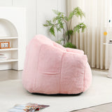 High Density Foam Pink Faux Fur Beanbag Chair - Omega Lifestyles