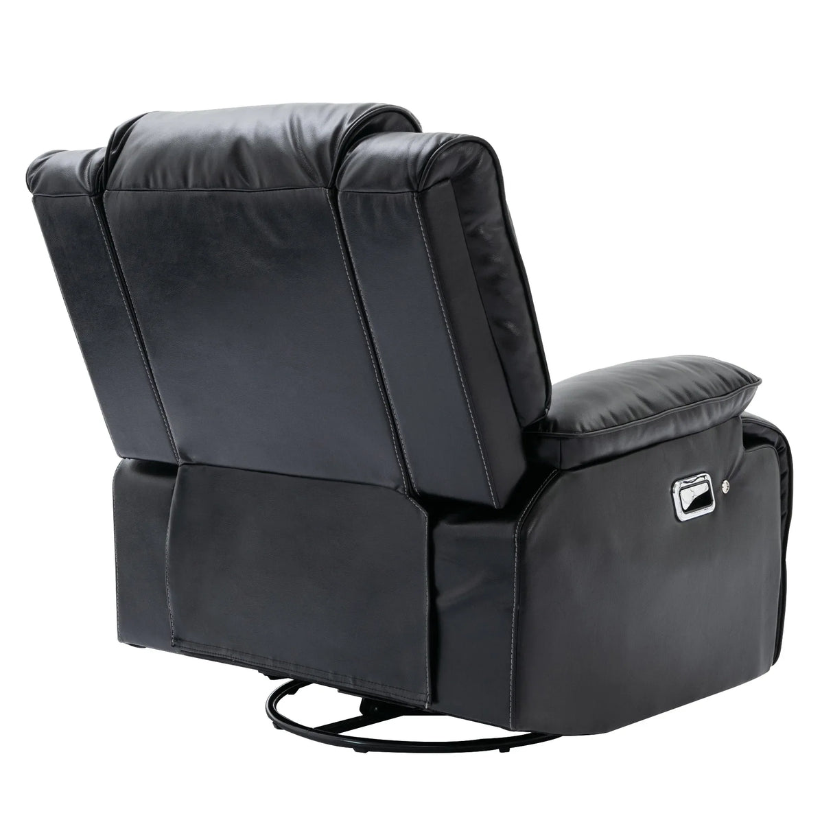 Manual Black Leather Gel Recliner Chair With LED Light Strip - Omega Lifestyles