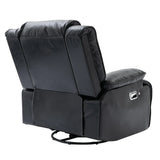 Manual Black Leather Gel Recliner Chair With LED Light Strip - Omega Lifestyles