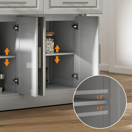 Rolling Kitchen Island Cart With Drawers Spice Knife Rack - Omega Lifestyles