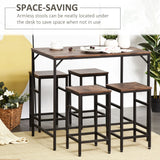 5-Piece Industrial Rustic Brown Particle Board Bar Table Set - Omega Lifestyles