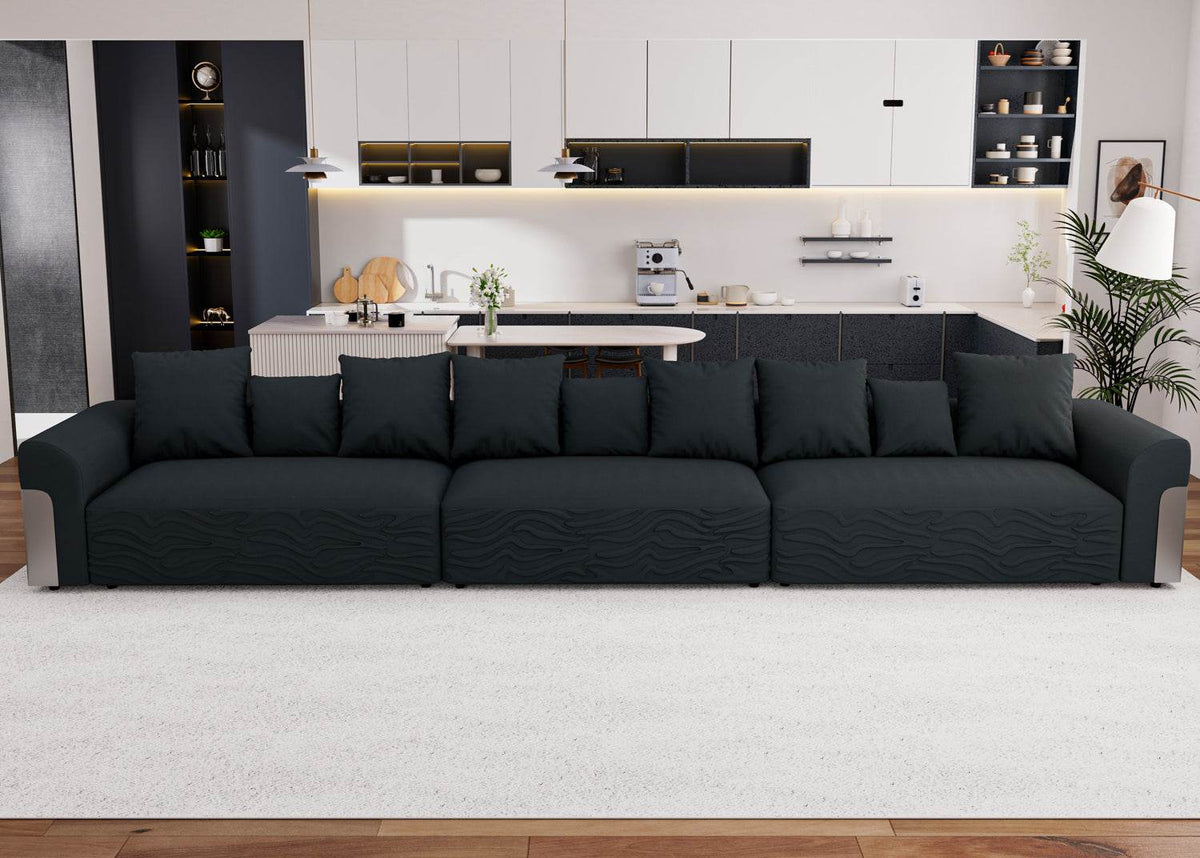 Oversized Modular Chenille Fabric Sectional Sofa - Omega Lifestyles