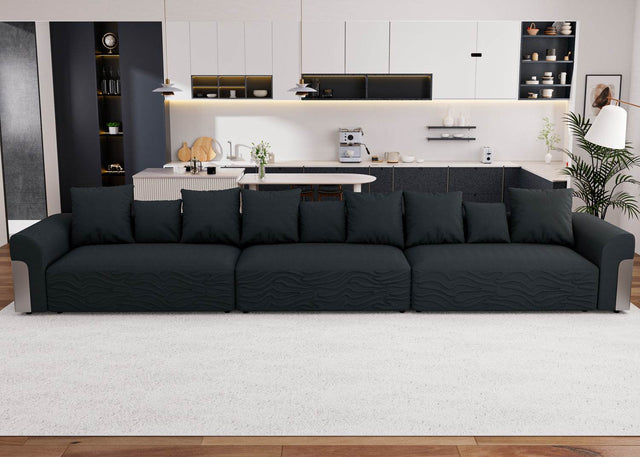 Oversized Modular Chenille Fabric Sectional Sofa - Omega Lifestyles