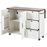 Farmhouse Kitchen Island Cart With Power Outlet - Omega Lifestyles