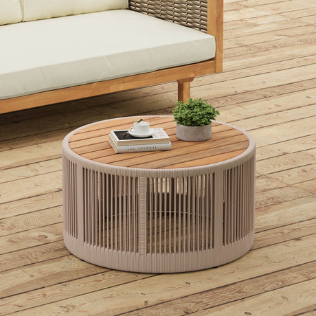 Rustic Acacia Wood Coffee Table And Side Table Set - Sleep Galleria