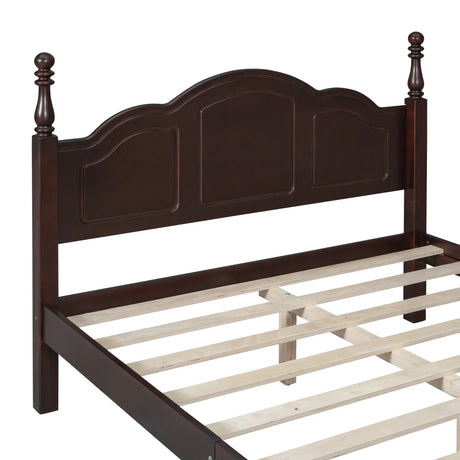 Full Size Dark Walnut Wood Platform Bed Frame - Omega Lifestyles