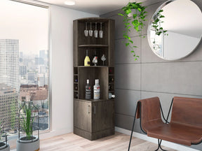 Modern Brown Particle Board Seattle Bar Cabinet Storage Furniture - Omega Lifestyles