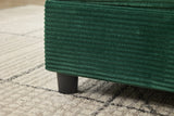 Green Corduroy Chaise Lounge Chair With Ottoman - Omega Lifestyles