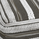 Square Gray Fabric Pouf With Supportive Polystyrene Filling - Omega Lifestyles