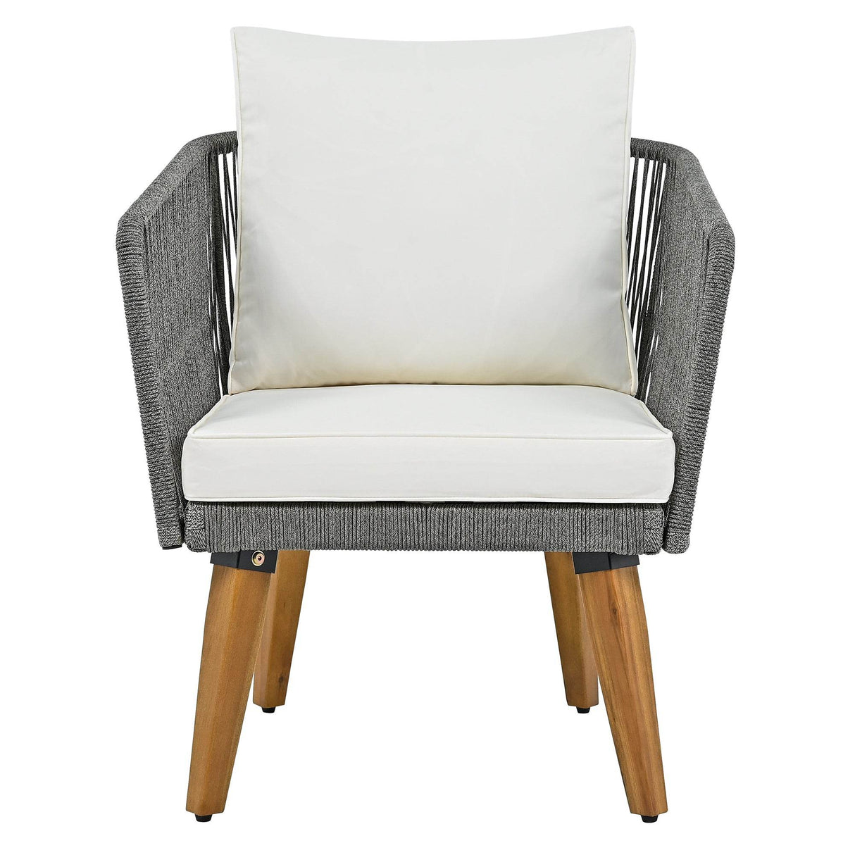 4-Piece Mid-Century Modern Woven Rope Patio Furniture Set - Omega Lifestyles