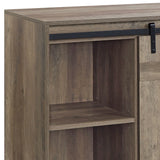 Gray Washed Synthetic Wood Barn Door TV Stand - Omega Lifestyles