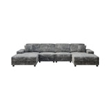 Modern Convertible U-Shaped Corduroy Fabric Sofa - Omega Lifestyles