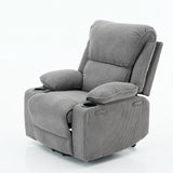 Medium-Firm Corduroy Remote-Controlled Heating Massage Recliner - Omega Lifestyles
