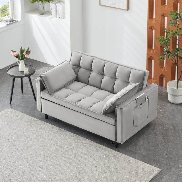 Modern Velvet 2-Seat Convertible Sleeper Sofa Bed