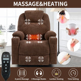 Chenille Power Lift Recliner Chair With Massage Lumbar Heat - Omega Lifestyles