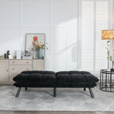 Black Upholstered Convertible Twin Sofa Bed With Foam Cushion - Omega Lifestyles