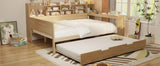 Full Wooden Bed Frame With Trundle Storage And Study Desk - Omega Lifestyles