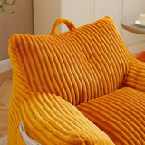 Giant Corduroy Bean Bag Chair With Armrests And Footstool - Omega Lifestyles