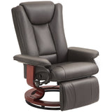 PU Leather Manual Swivel Recliner Chair With Footrest