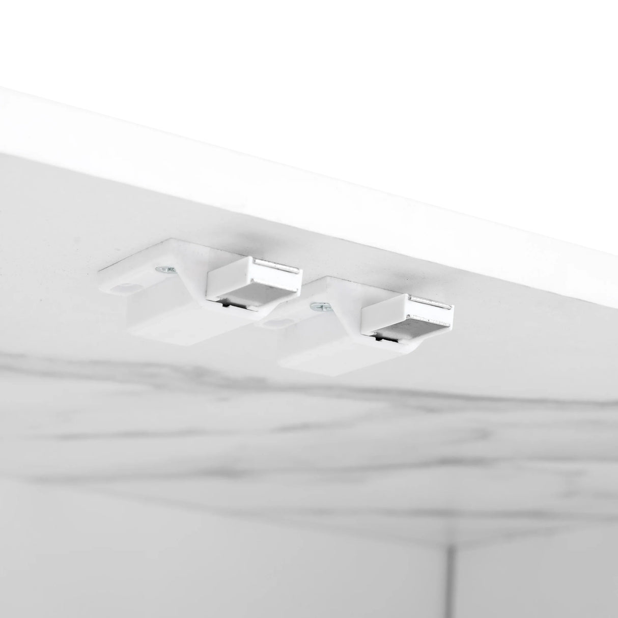 Modern App-Controlled LED Light White Marble TV Stand - Omega Lifestyles