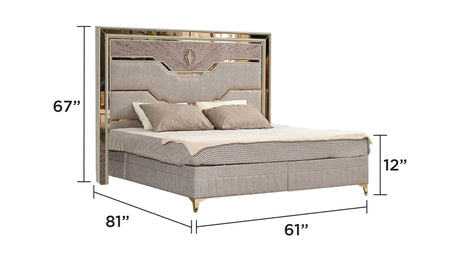 Modern Queen Upholstered Wood Bed Frame With Storage - Omega Lifestyles