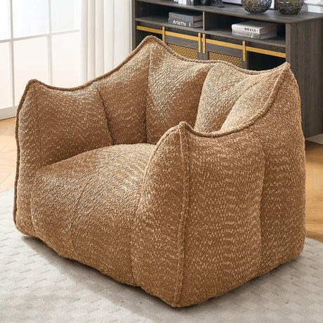 Chenille Bean Bag Chair Soft Foam Living Room Seating - Omega Lifestyles