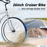 Men's 26-Inch Steel Frame Cruiser Bike With Shimano 7-Speed - Omega Lifestyles