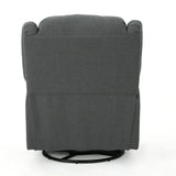 Charcoal Fabric Glider Recliner With Swivel And Manual Recline - Omega Lifestyles
