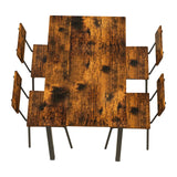 5-Piece Metal And Wood Modern Indoor Dining Set For 4 - Omega Lifestyles