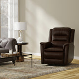 Swivel Glider Recliner With Manual Footrest And Leather - Omega Lifestyles