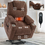Chenille Power Lift Recliner Chair With Massage Lumbar Heat - Omega Lifestyles
