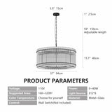 Modern Gold 37-Inch 2-Tier Adjustable Height Chandelier - Omega Lifestyles
