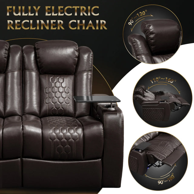 2-Piece Ultra Plush Top-Grain Nappa Leather Power Recliner - Omega Lifestyles