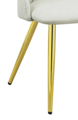 Set of 2 White Synthetic Leather Dining Side Chairs - Omega Lifestyles