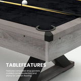 Rustic Industrial 84-Inch MDF Billiards Table With Accessories - Omega Lifestyles