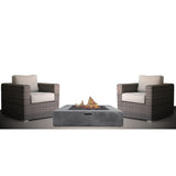 3-Piece Patio Rattan Furniture Set With Fire Pit
