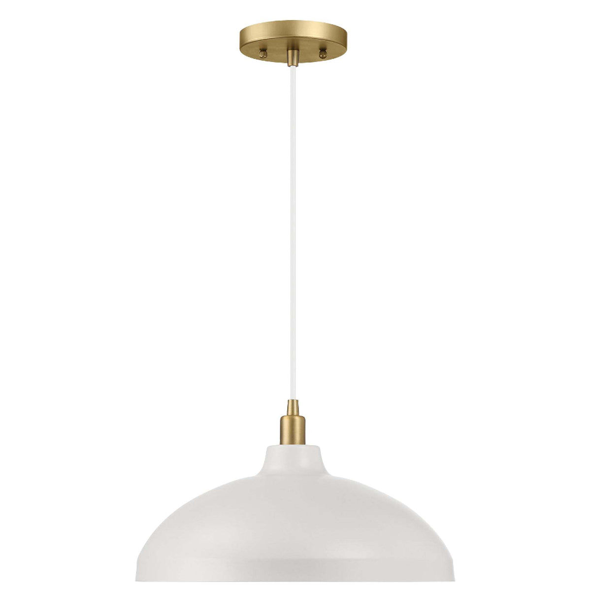 Astral Single Light White Brass Pendant Ceiling Lamp