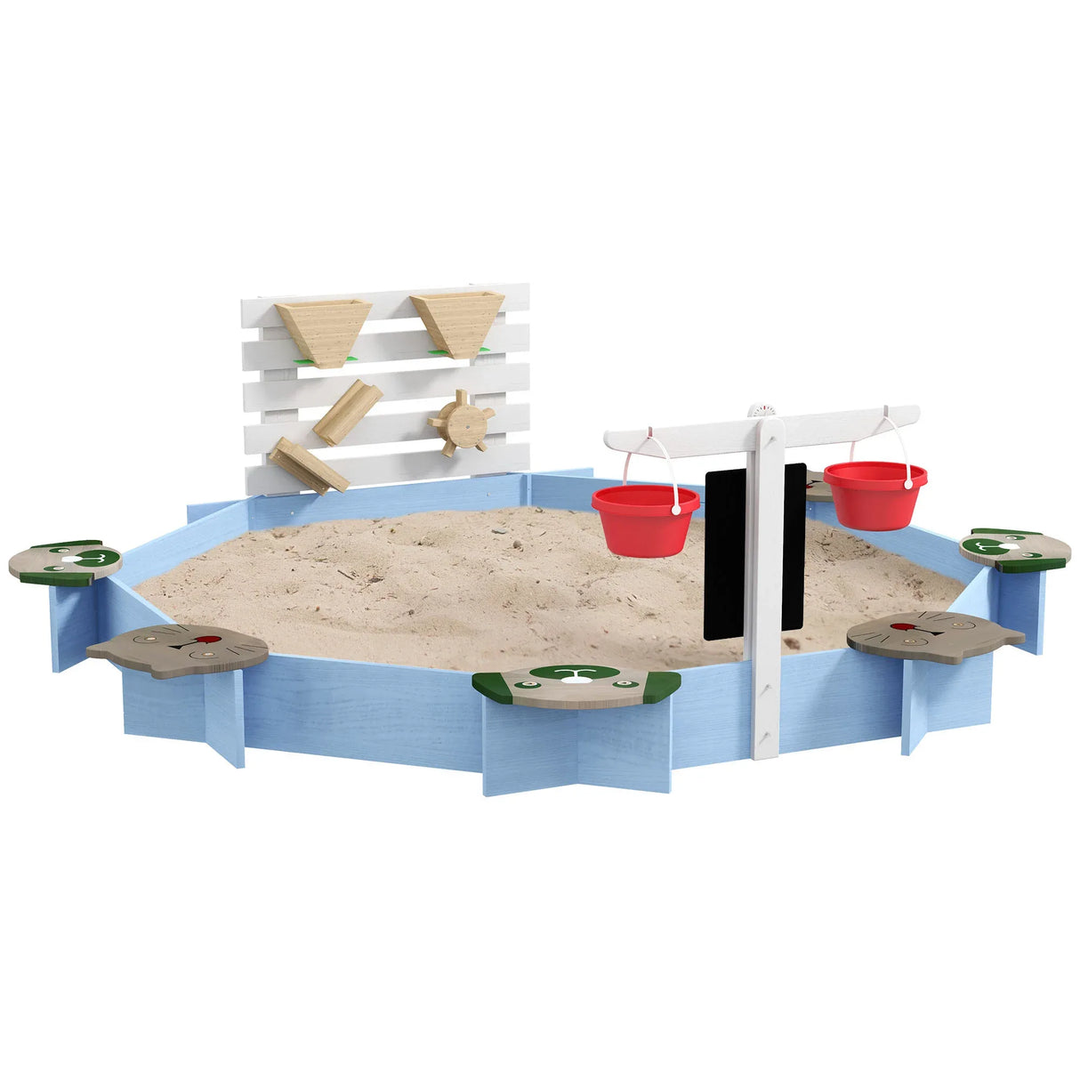 Wooden Outdoor Sandbox With Seating For Toddlers - Omega Lifestyles
