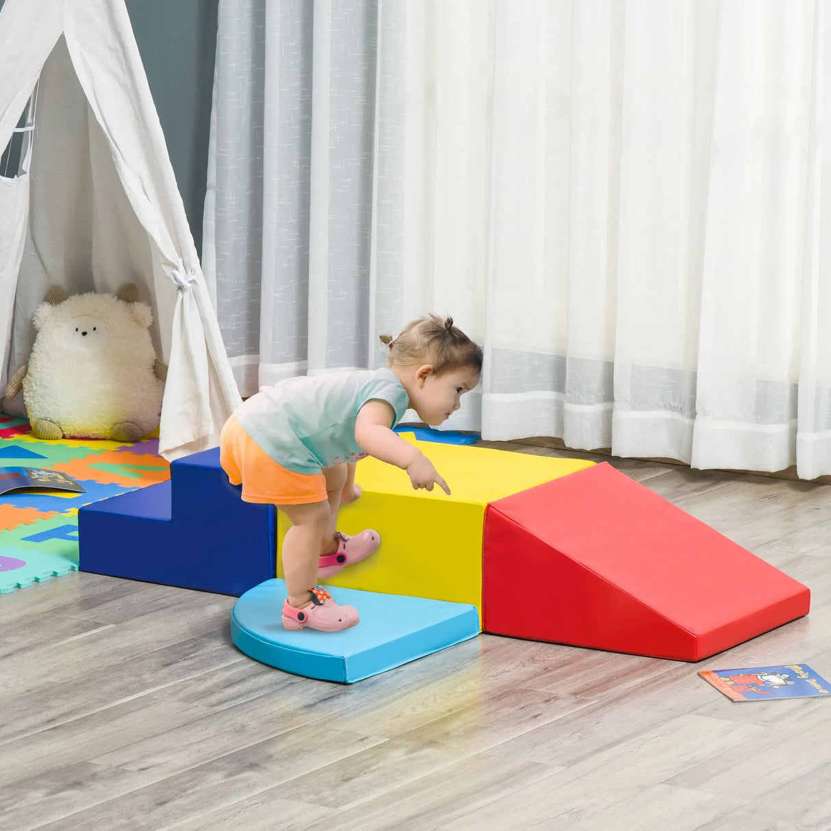 4-Piece Soft Foam Kids Climbing Play Set - Omega Lifestyles