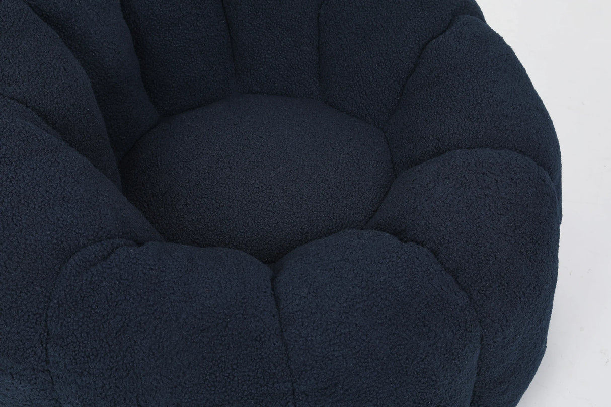 Plush Teddy Fabric Ergonomic Foam Filled Bean Bag Chair - Omega Lifestyles
