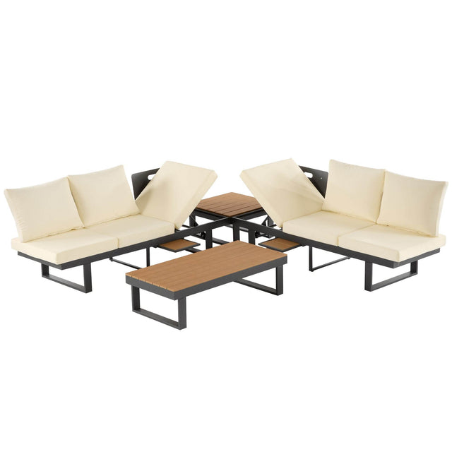 Adjustable Reclining Outdoor Sectional Patio Furniture Set - Omega Lifestyles