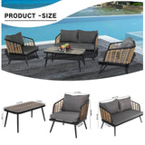 4-Piece PE Rattan Wicker Patio Sofa Set - Omega Lifestyles
